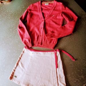 Lacoste - Pink Cardigan and Skirt Set - 36 (XS)